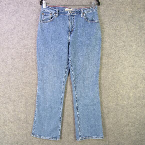 Levi's 550 Jeans Womens 12 Blue Relaxed Boot Cut Stretch Denim Mid Rise Classic - Picture 1 of 10